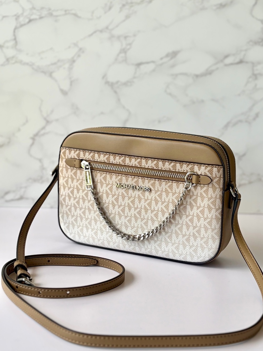 Michael Kors Jet Set Large Ombré Signature Logo Crossbody Body